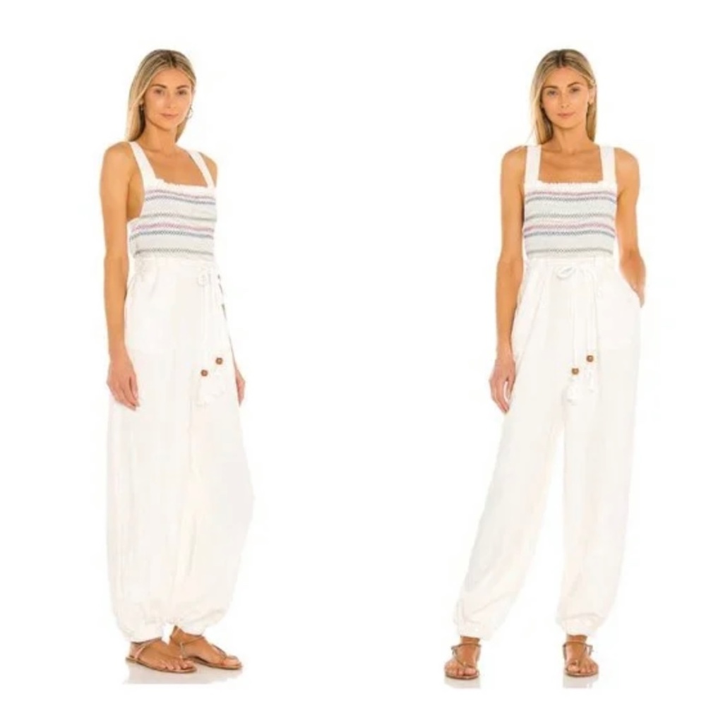 Free People | NWT Sienna Smocked Jumpsuit in Ecru Size S